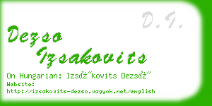 dezso izsakovits business card